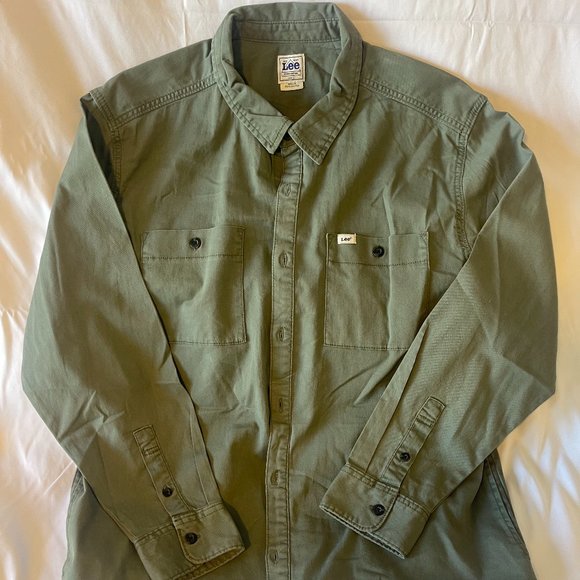 LEE SHIRT, GREEN, Cotton, LONG Sleeve Mens Brand new - Picture 1 of 7